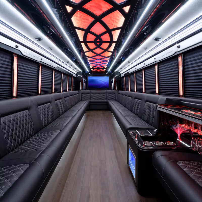 15 Passenger Party Bus Interior