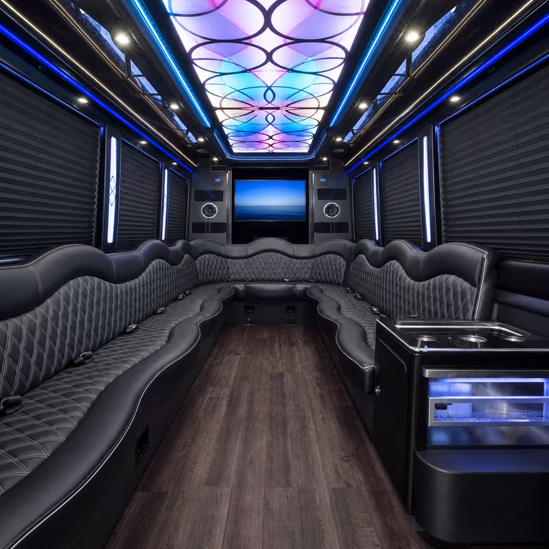 25 Passenger Party Bus Interior