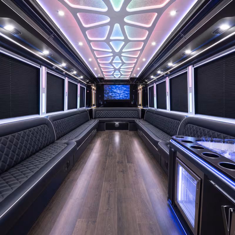 25 Passenger Party Bus Interior