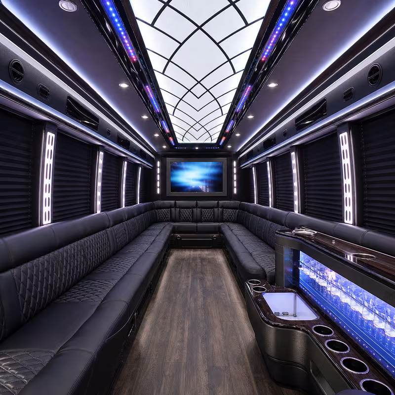 28 Passenger Party Bus Interior