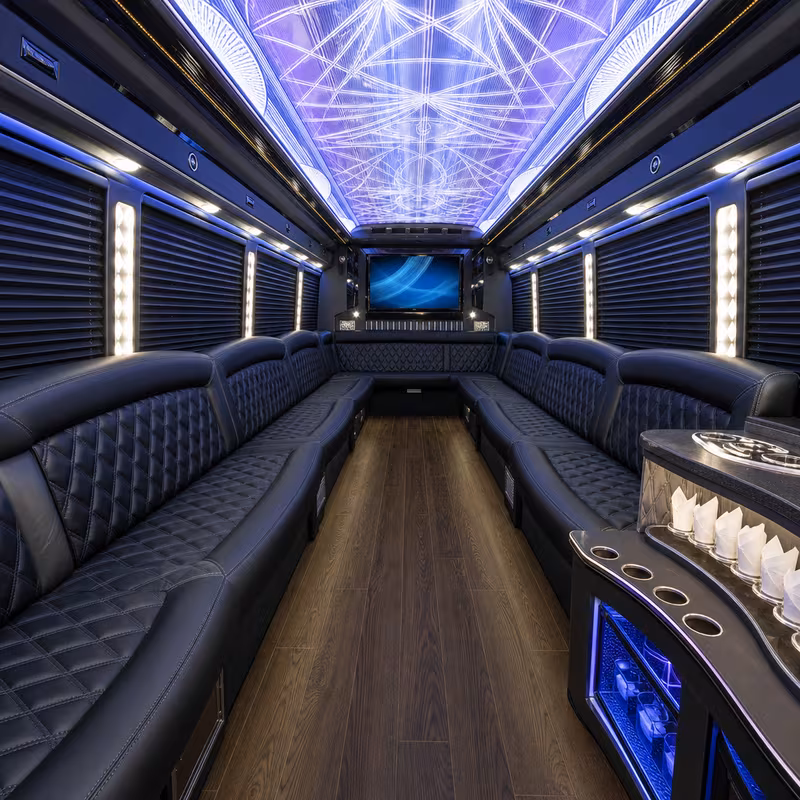 30 Passenger Party Bus Interior