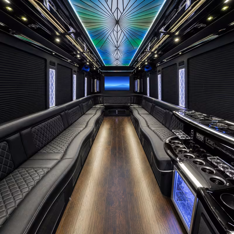 30 Passenger Party Bus Interior
