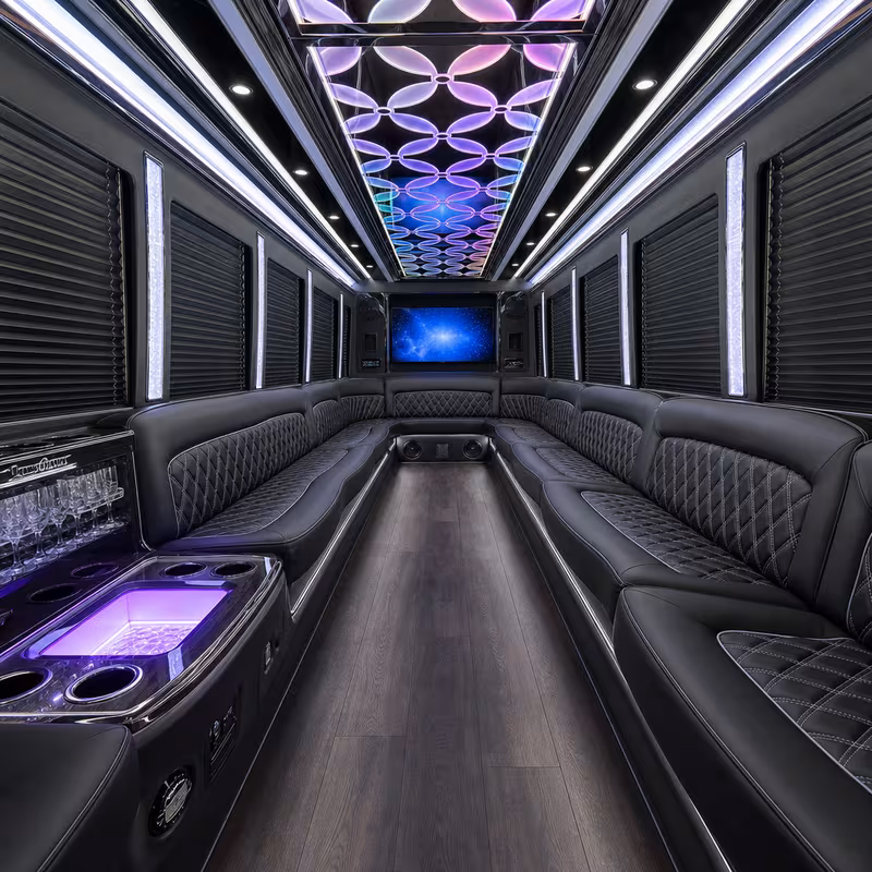 40 Passenger Party Bus Interior