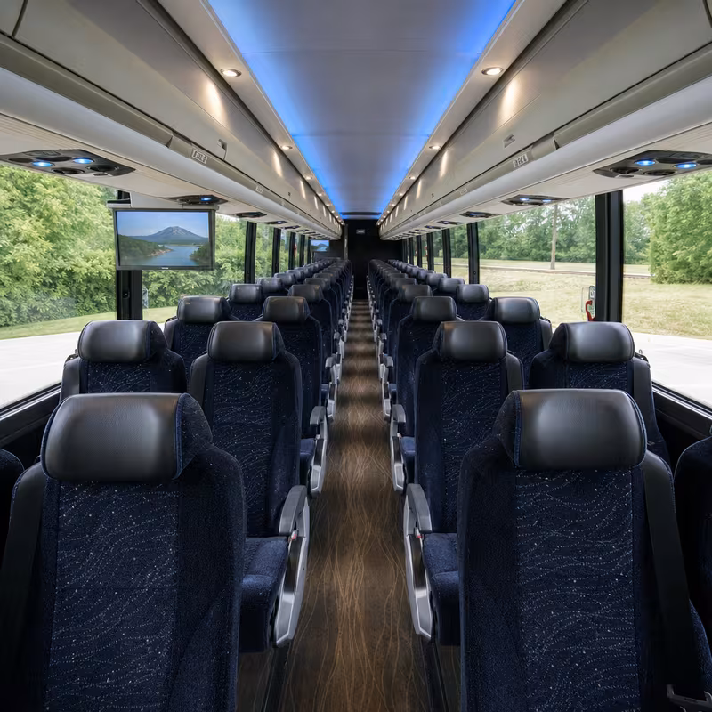 40-56 Passenger Charter Bus Interior