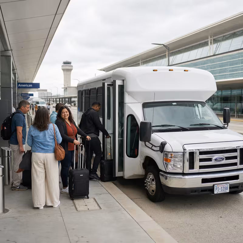 Black Mercedes Sprinter van staged for an Washington Airport Transportation group