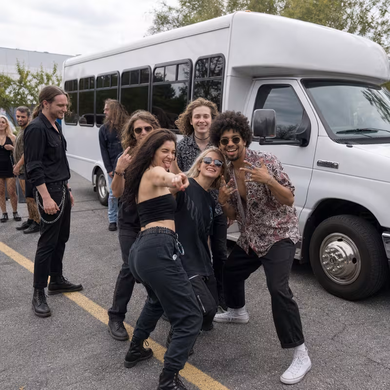 Black Mercedes Sprinter van staged for an Washington Concert Transportation group