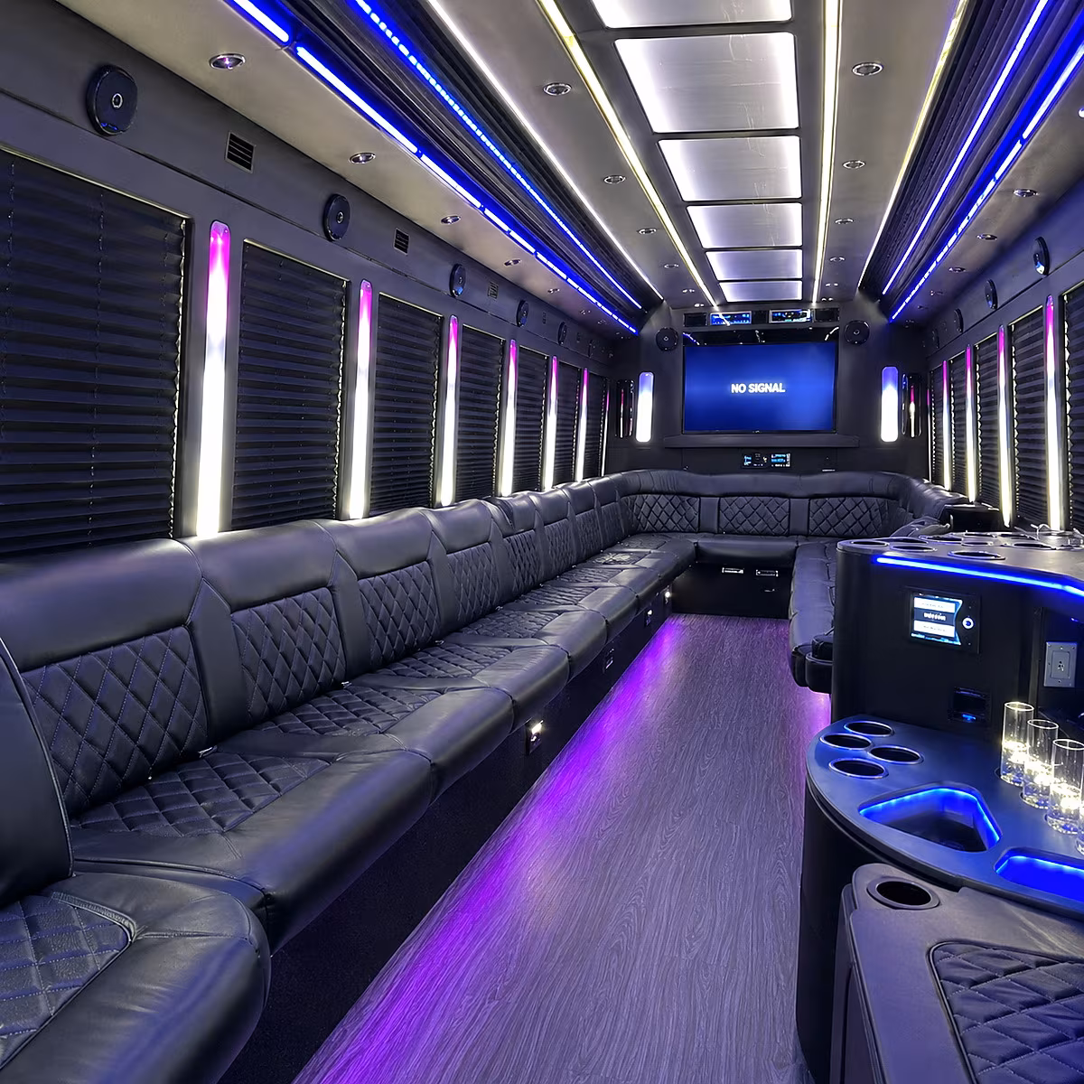 Washington Bachelor & Bachelorette Transportation party bus interior