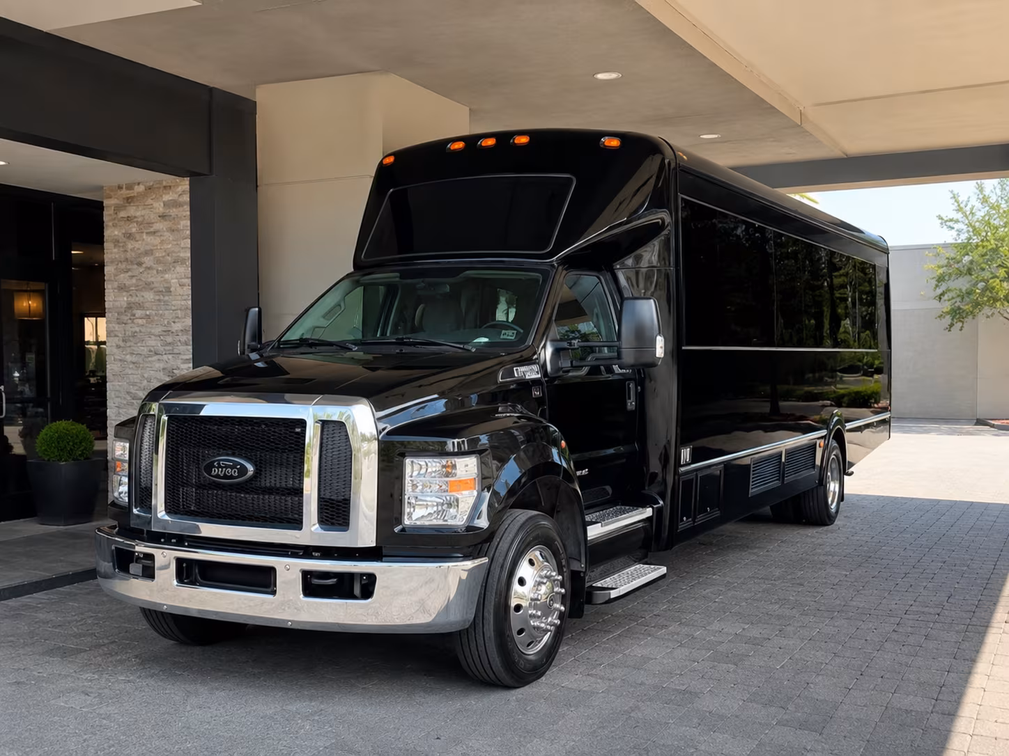 Washington Birthday, Sweet 16, & Quinceañera Transportation party bus exterior